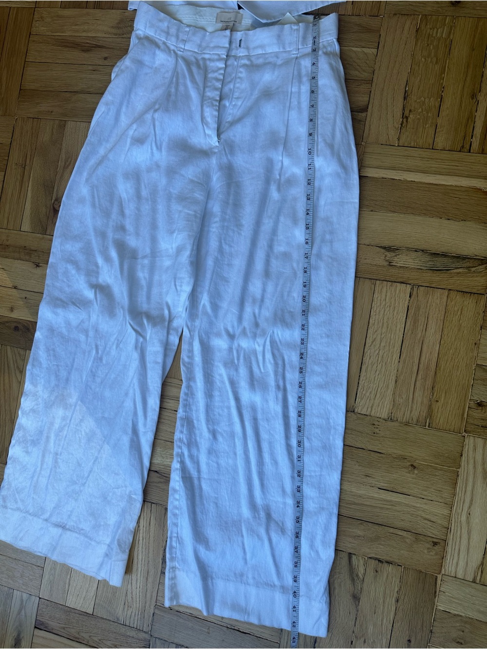 Linen Suit - Tailored Wide-Leg H&M Women's Pants and Vest in White - Picture 9 of 12
